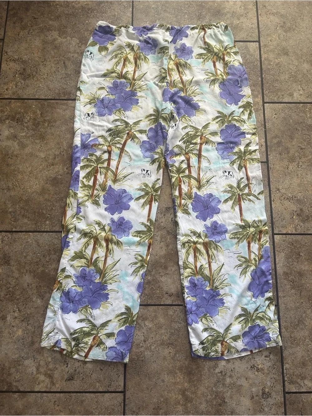 Big Dogs Vintage 90’s Men's Tropical Hawaiian Lounge / Pj Beach Pants Unisex